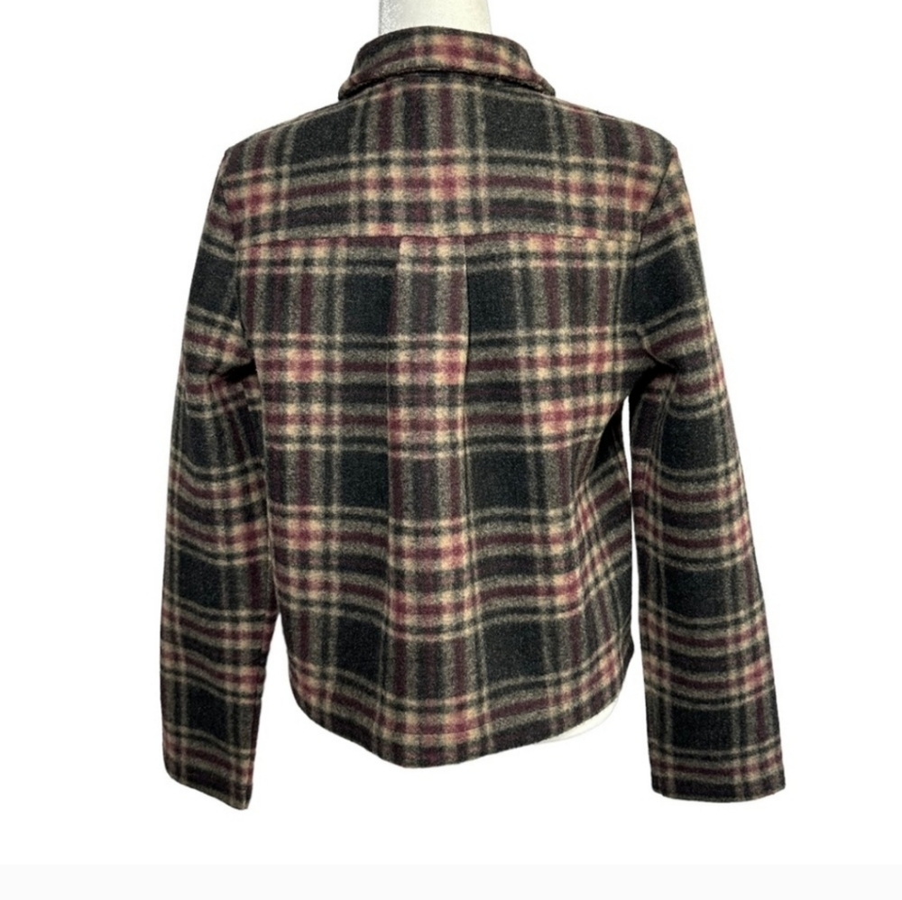 BANANA REPUBLIC Plaid Short Jacket Black Cream NWT MP - Picture 9 of 16
